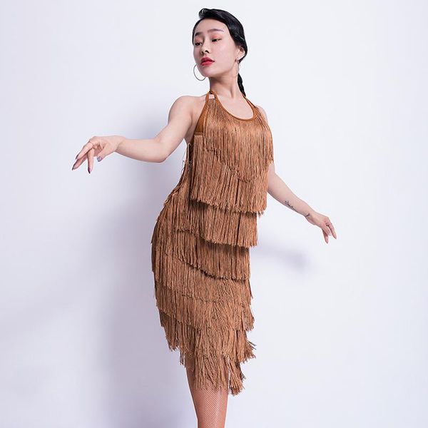 stage wear latin dance practice clothes female fringe dress competition performance rumba tango samba costumes vo652, Black;red
stage wear latin dance practice clothes female fringe dress competition performance rumba tango samba costumes vo652, Black;red