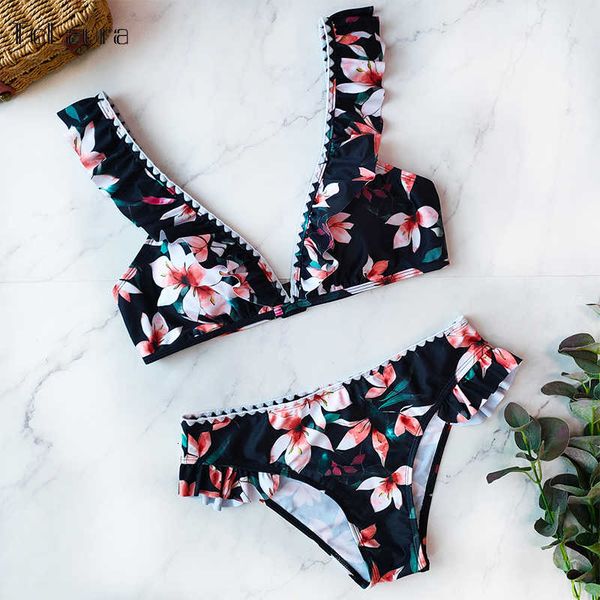 2020 new bikini women swimwear push up swimsuit ruffle biquini bathing suit print brazilian bikini set summer beachwear, Black
2020 new bikini women swimwear push up swimsuit ruffle biquini bathing suit print brazilian bikini set summer beachwear, Black