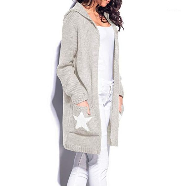 women's jackets women cardigans long sleeve star knit sweater hooded cardigan ladies casual loose pockets coat outwear winterjas1, Black;brown
women's jackets women cardigans long sleeve star knit sweater hooded cardigan ladies casual loose pockets coat outwear winterjas1, Black;brown