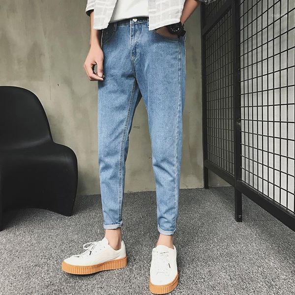 2020 hong kong wind autumn light-colored jeans nine-point jeans men's korean slim men's harlan leggings students1, Black
2020 hong kong wind autumn light-colored jeans nine-point jeans men's korean slim men's harlan leggings students1, Black