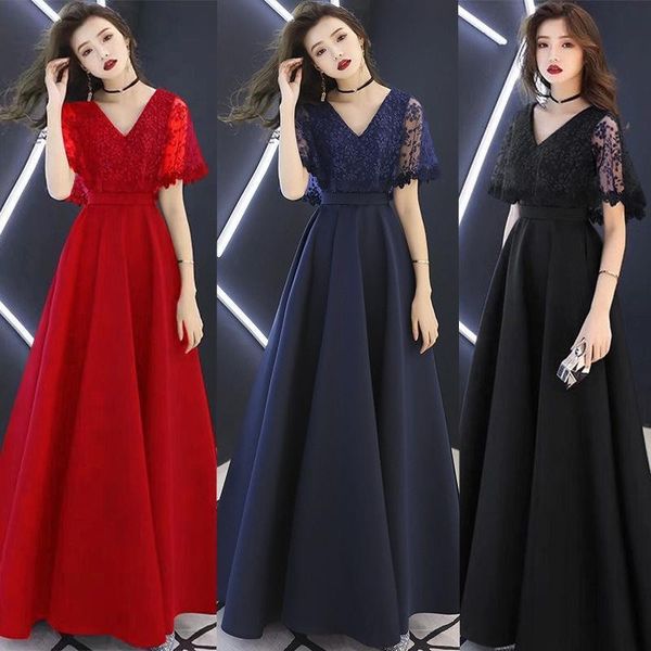 elegant patchwork gauze zipper flower short petal sleeve v-neck floor-length a-line black blue wine red cocktail dresses party
elegant patchwork gauze zipper flower short petal sleeve v-neck floor-length a-line black blue wine red cocktail dresses party