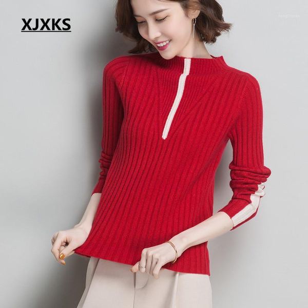 xjxks 2020 spring new women turtleneck sweater high elasticity comfortable cashmere knitted sweater women pullover1, White;black
xjxks 2020 spring new women turtleneck sweater high elasticity comfortable cashmere knitted sweater women pullover1, White;black
