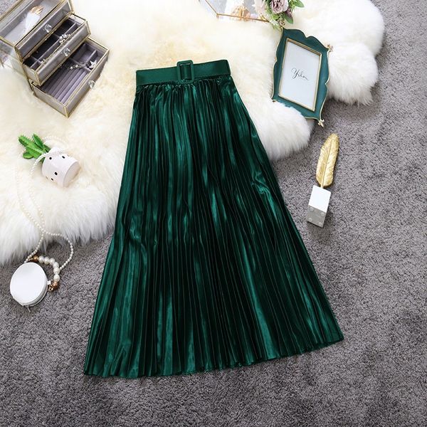 new chic women office lady silk skirts korean elegant high waist pleated skirt vintage streetwear sashes adjustable faldas mujer y1214, Black
new chic women office lady silk skirts korean elegant high waist pleated skirt vintage streetwear sashes adjustable faldas mujer y1214, Black