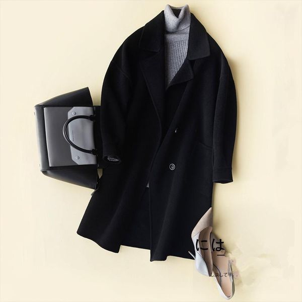 women's wool & blends 2021 fashion winter jacket women cashmere coats elegant slim 100% coat female spring casaco feminino fg82391, Black
women's wool & blends 2021 fashion winter jacket women cashmere coats elegant slim 100% coat female spring casaco feminino fg82391, Black