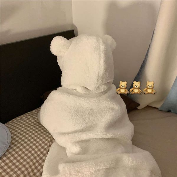 yuki xiaoshujia fried chicken cute lamb plush bear ear hooded sweater women ins casual cardigan coat, Black
yuki xiaoshujia fried chicken cute lamb plush bear ear hooded sweater women ins casual cardigan coat, Black