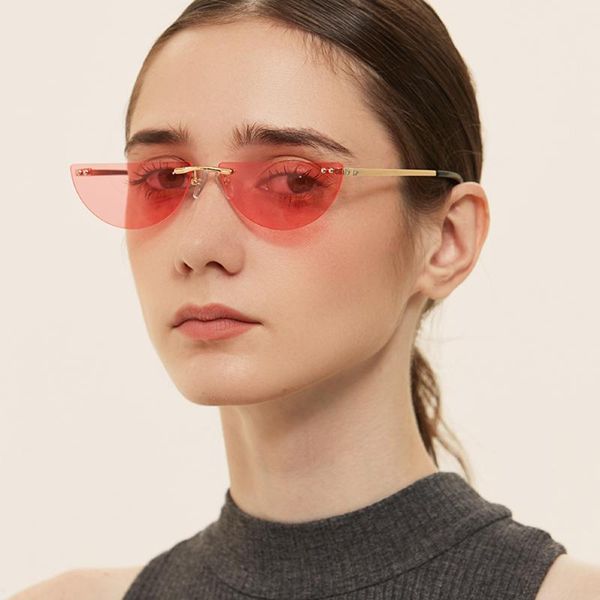 sunglasses veshion half round color lens vintage woman rimless frame ladies sun glasses cat eye metal pink blue 2021, White;black
sunglasses veshion half round color lens vintage woman rimless frame ladies sun glasses cat eye metal pink blue 2021, White;black
