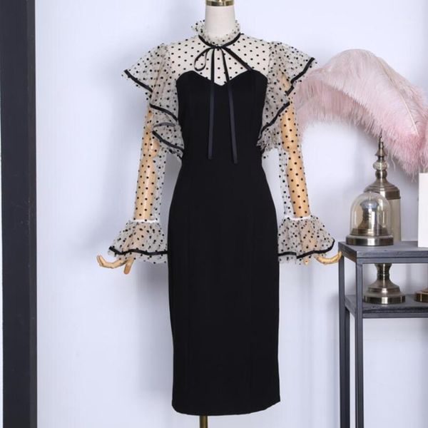 autumn trumpet sleeves polka dot mesh patchwork dress women high waist package hip pencil party dress1 casual dresses, Black;gray
autumn trumpet sleeves polka dot mesh patchwork dress women high waist package hip pencil party dress1 casual dresses, Black;gray