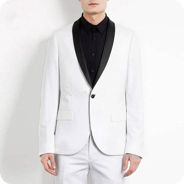 men's suits & blazers white men for wedding shawl lapel one button groom tuxedos formal business coat terno homme cloth jacket+pant1, White;black
men's suits & blazers white men for wedding shawl lapel one button groom tuxedos formal business coat terno homme cloth jacket+pant1, White;black