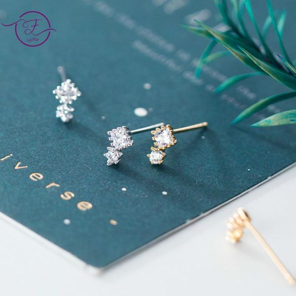 925 sterling silver stud earrings geometric double zircon ear jewelry simple fashion small elegant earrings for women, Golden;silver
925 sterling silver stud earrings geometric double zircon ear jewelry simple fashion small elegant earrings for women, Golden;silver