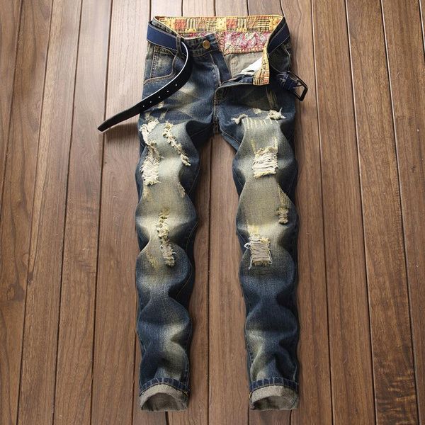 men's jeans retro blue ripped pants distressed straight non-stretch fall and winter trend trousers
men's jeans retro blue ripped pants distressed straight non-stretch fall and winter trend trousers