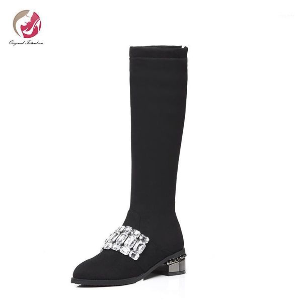 original intention mature knee high boots woman crystal sequins rivets mid heels knights boots round toe shoes woman plus size1, Black
original intention mature knee high boots woman crystal sequins rivets mid heels knights boots round toe shoes woman plus size1, Black