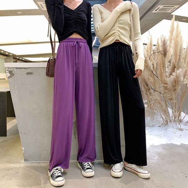 women's pants & capris 2021 women's casual trousers high waist wide leg autumn thin loose modal girl straight mopping pants1, Black;white
women's pants & capris 2021 women's casual trousers high waist wide leg autumn thin loose modal girl straight mopping pants1, Black;white