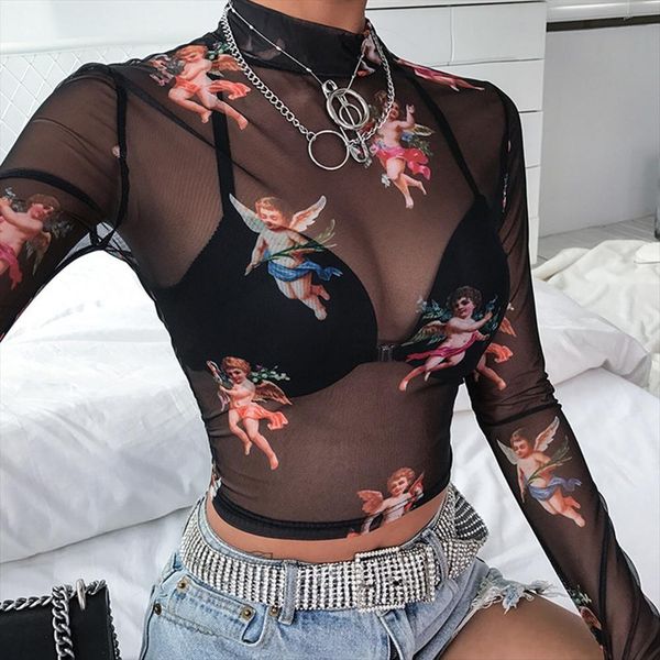 women t shirt see through transparent mesh long sleeve sheer slim ladies turtleneck t shirt new arrival women tshirt, White
women t shirt see through transparent mesh long sleeve sheer slim ladies turtleneck t shirt new arrival women tshirt, White