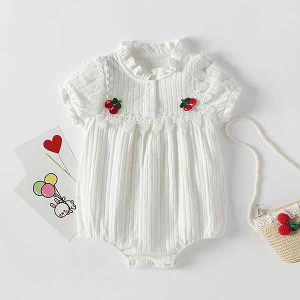 newborn baby girl romper ruffle cherry knitted baby jumpsuit lace princess sunsuit cotton infant toddler playsuit clothes1, Blue 
newborn baby girl romper ruffle cherry knitted baby jumpsuit lace princess sunsuit cotton infant toddler playsuit clothes1, Blue