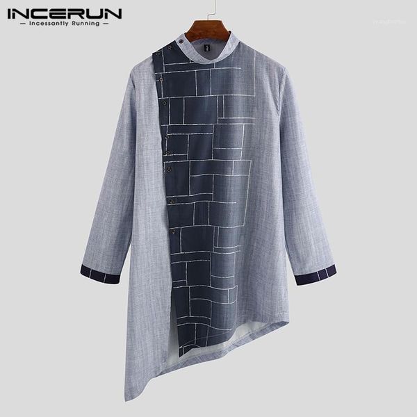 men's casual shirts incerun men long shirt clothes vintage stand collar sleeve kurtas gradient tie-dye muslim male asymmetric s-3xl1, White;black
men's casual shirts incerun men long shirt clothes vintage stand collar sleeve kurtas gradient tie-dye muslim male asymmetric s-3xl1, White;black