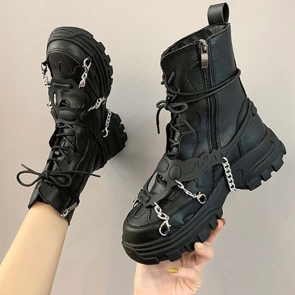 brand new leisure tide tire sole fashion women shoes cool design cozy heels chains motorcycles boots female, Black
brand new leisure tide tire sole fashion women shoes cool design cozy heels chains motorcycles boots female, Black