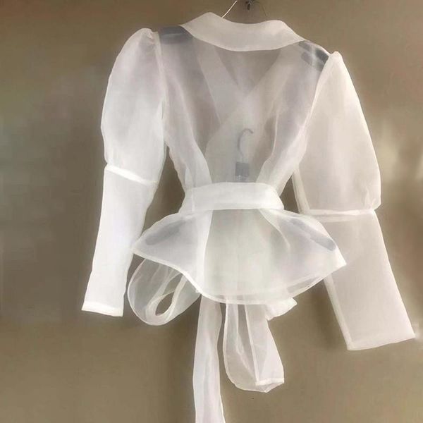 twotwinstyle perspective crop female lapel long sleeve bandage womens shirts blouse korean fashion elegant 2020 spring new, White
twotwinstyle perspective crop female lapel long sleeve bandage womens shirts blouse korean fashion elegant 2020 spring new, White