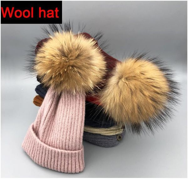 2020 wool winter hats for women knitted wool 100% natural fur pompoms hats fashion lady beanies skull women jllsbb
2020 wool winter hats for women knitted wool 100% natural fur pompoms hats fashion lady beanies skull women jllsbb