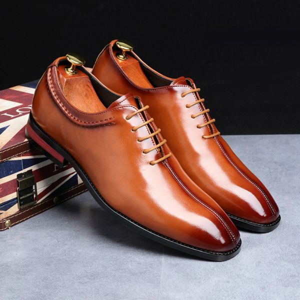 dress shoes fashion men formal leather gentleman style business male non-slip wedding pointed oxfords size 37-48, Black
dress shoes fashion men formal leather gentleman style business male non-slip wedding pointed oxfords size 37-48, Black