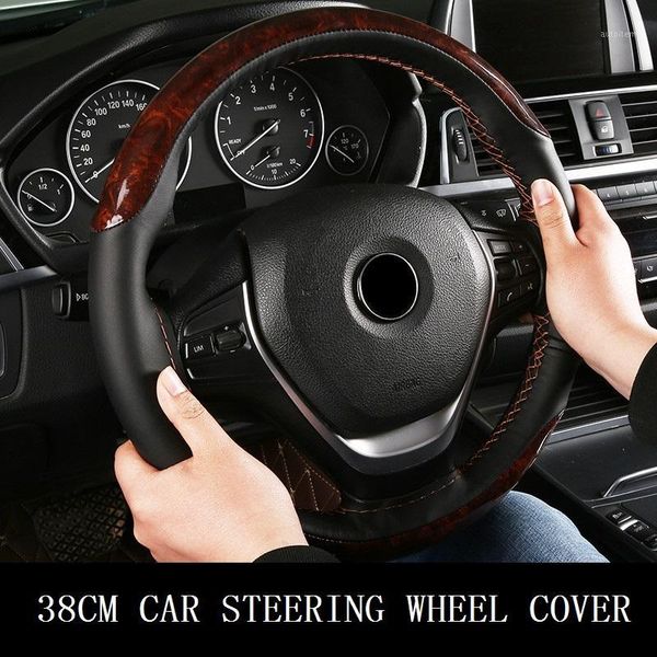 38cm diy wooden pattern steering wheel cover universal braiding leather car wheel cover sports style covers for steering1
38cm diy wooden pattern steering wheel cover universal braiding leather car wheel cover sports style covers for steering1