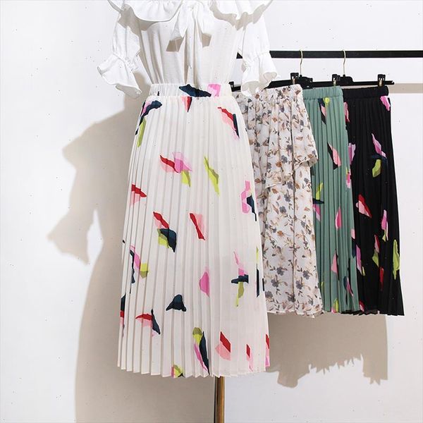 pleated skirt female 2021 new fashion casual chiffon skirt elastic high waist korean style mid calf floral printed skirts womens, Black
pleated skirt female 2021 new fashion casual chiffon skirt elastic high waist korean style mid calf floral printed skirts womens, Black