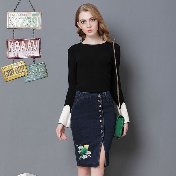 original new 2020 european style super-embroidered high elastic denim of hip-embroidered women fe8f, Black
original new 2020 european style super-embroidered high elastic denim of hip-embroidered women fe8f, Black