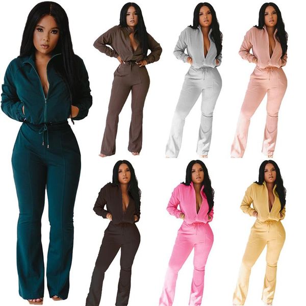 running sets women girls sports wear zipper jacket flared trousers two piece set long sleeve coat elastic waist packet leggings pants, Black;blue
running sets women girls sports wear zipper jacket flared trousers two piece set long sleeve coat elastic waist packet leggings pants, Black;blue
