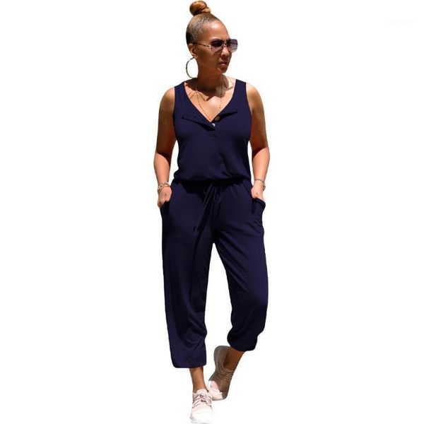 women's jumpsuits & rompers tmustobe elegant solid color sleeveless single breasted vest lace up jumpsuit for women casual home service, Black;white
women's jumpsuits & rompers tmustobe elegant solid color sleeveless single breasted vest lace up jumpsuit for women casual home service, Black;white
