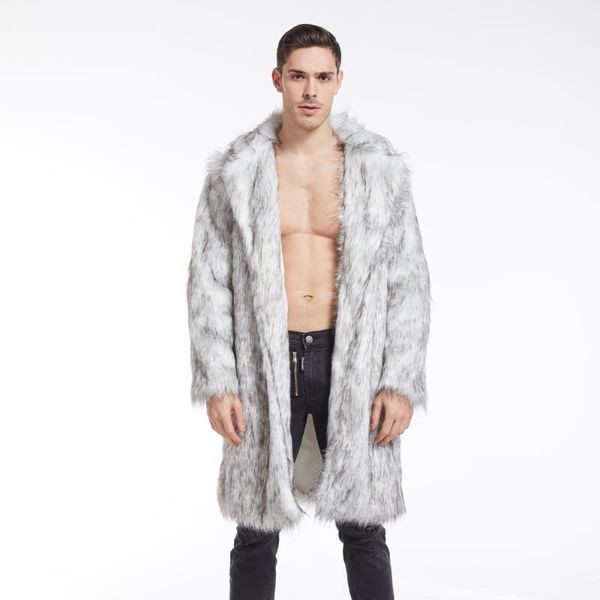 man autumn winter keep warm faux fur luxury coat plus size loose fashion long sleeve imitation fur thicken turn-down collar coat, Black
man autumn winter keep warm faux fur luxury coat plus size loose fashion long sleeve imitation fur thicken turn-down collar coat, Black