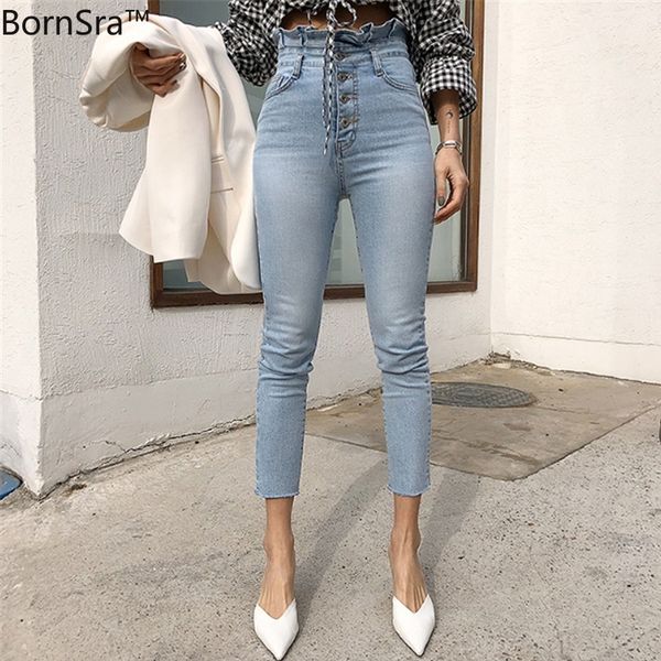bornsra women high waist ruffles jeans pants single-breasted female pencil jeans streetwear women denim skinny trousers 201030, Blue
bornsra women high waist ruffles jeans pants single-breasted female pencil jeans streetwear women denim skinny trousers 201030, Blue