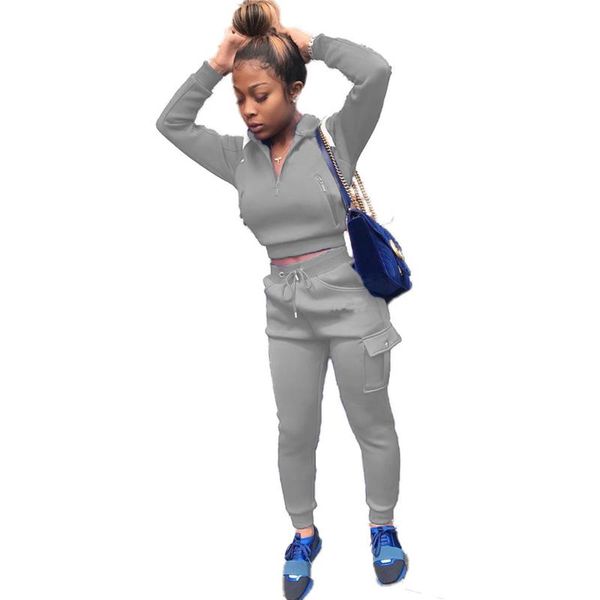 women's tracksuits fashion solid women two piece set long sleeve hoodies jogger sweatpants suit tracksuit matching fitness outfits, Gray
women's tracksuits fashion solid women two piece set long sleeve hoodies jogger sweatpants suit tracksuit matching fitness outfits, Gray