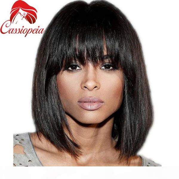 silky straight short bob wigs virgin brazilian full lace wig with bangs glueless lace front short human hair wigs for black women, Black;brown
silky straight short bob wigs virgin brazilian full lace wig with bangs glueless lace front short human hair wigs for black women, Black;brown