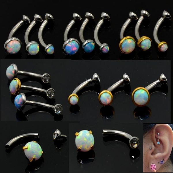 1pcs 16g opal and cz gem eyebrow ring ear tragus cartilage earring body piercing jewelry with internally thread q sqcfxx, Silver
1pcs 16g opal and cz gem eyebrow ring ear tragus cartilage earring body piercing jewelry with internally thread q sqcfxx, Silver