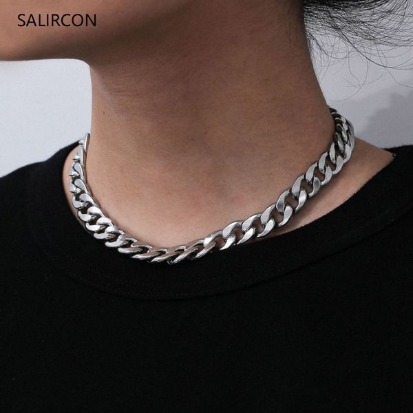 chokers salircon punk stainless steel clavicle chain necklace statement silver color chunky choker for women goth party jewelry, Golden;silver
chokers salircon punk stainless steel clavicle chain necklace statement silver color chunky choker for women goth party jewelry, Golden;silver