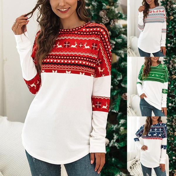 large size women's christmas pullover sweater round neck christmas pattern color matching printing loose casual pullover sweater, Black
large size women's christmas pullover sweater round neck christmas pattern color matching printing loose casual pullover sweater, Black