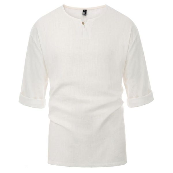 men's breathable shirt loose fit 3/4 sleeve dropped shoulders blouse solid color summer autumn casual cotton linen shirt, White;black
men's breathable shirt loose fit 3/4 sleeve dropped shoulders blouse solid color summer autumn casual cotton linen shirt, White;black