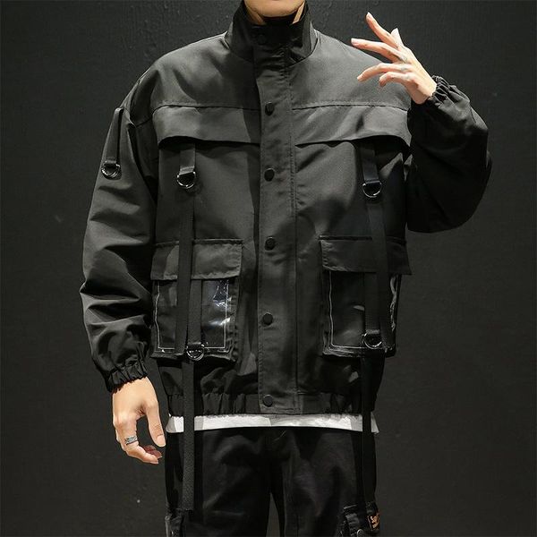 men's jackets jacket men casual ribbon pockets windbreaker coats male overalls bomber hip hop streetwear outwear 2021, Black;brown
men's jackets jacket men casual ribbon pockets windbreaker coats male overalls bomber hip hop streetwear outwear 2021, Black;brown