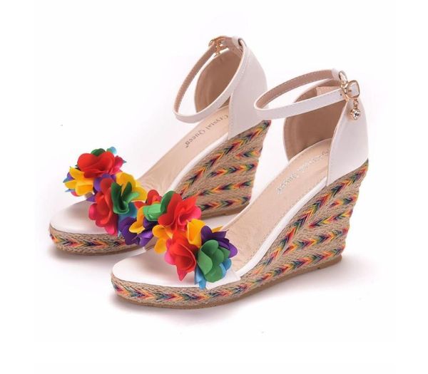 sandals women's 9 cm colored flowers wedge fashion word buckle summer shoes bridal wedding, Black
sandals women's 9 cm colored flowers wedge fashion word buckle summer shoes bridal wedding, Black