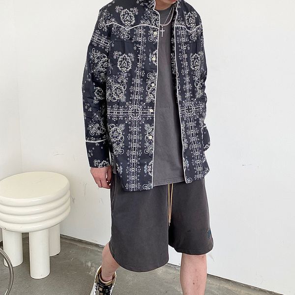 rhude 20 autumn and winter new cashew flower show men's long sleeve splicing shirt gaojiechao brand coat, Black
rhude 20 autumn and winter new cashew flower show men's long sleeve splicing shirt gaojiechao brand coat, Black