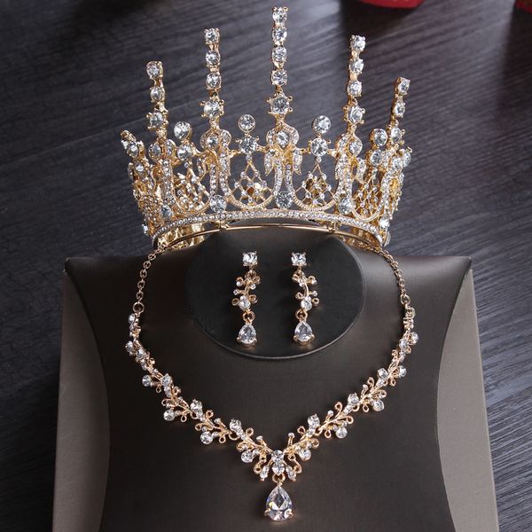 korean bride baroque headdress princess three piece set high end round crown wedding hair ornament, Silver
korean bride baroque headdress princess three piece set high end round crown wedding hair ornament, Silver
