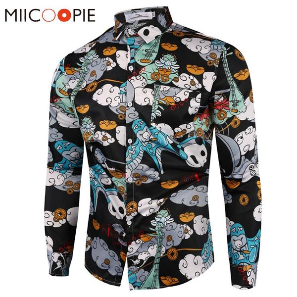 men's casual shirts korean fashion mens causal funny cartoon printed long sleeve social camisas streetwear chinese black shirt men clot, White;black
men's casual shirts korean fashion mens causal funny cartoon printed long sleeve social camisas streetwear chinese black shirt men clot, White;black