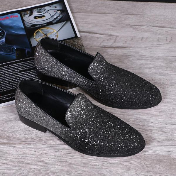christia bella british style man dark grey sequins genuine leather loafers shoes party dress men flats shoes men's slip on, Black
christia bella british style man dark grey sequins genuine leather loafers shoes party dress men flats shoes men's slip on, Black