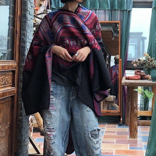 johnature women vintage wraps print floral loose 2020 winter new poncho scarves feminine artificial wool women wraps, Blue;gray
johnature women vintage wraps print floral loose 2020 winter new poncho scarves feminine artificial wool women wraps, Blue;gray