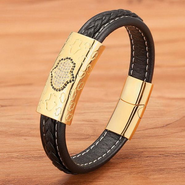 tyo punk style leather men bracelet stainless steel magnetic metal clasp cubic zirconia palm design charm luxury jewelry gift, Golden;silver
tyo punk style leather men bracelet stainless steel magnetic metal clasp cubic zirconia palm design charm luxury jewelry gift, Golden;silver