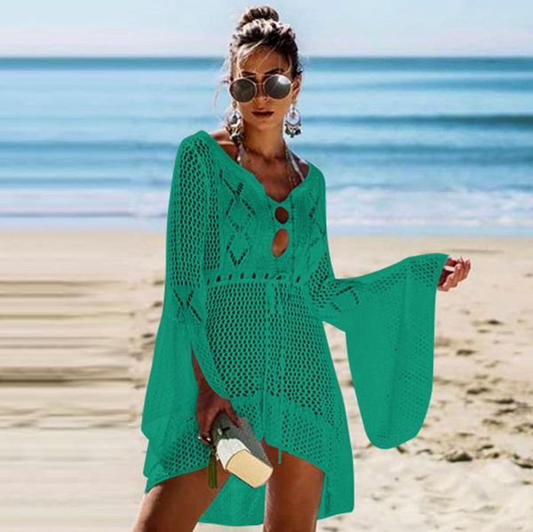 women summer lace crochet bikini cover up swimwear women loose bell sleeve hollow out swimwear beachwear bathing suit tunika #c, White;black
women summer lace crochet bikini cover up swimwear women loose bell sleeve hollow out swimwear beachwear bathing suit tunika #c, White;black