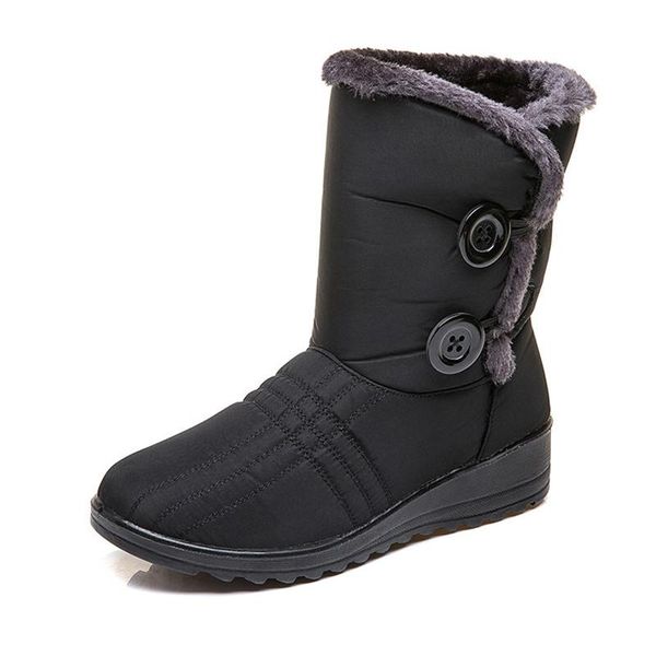 women boots winter button snow boots waterproof cloth plush keep warm for women cotton shoes woman botas mujer, Black
women boots winter button snow boots waterproof cloth plush keep warm for women cotton shoes woman botas mujer, Black