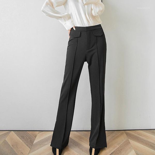 2020 autumn new style goddess of quality light luxury high waist long leg straight tube side split micro horn mop1, Black;white
2020 autumn new style goddess of quality light luxury high waist long leg straight tube side split micro horn mop1, Black;white
