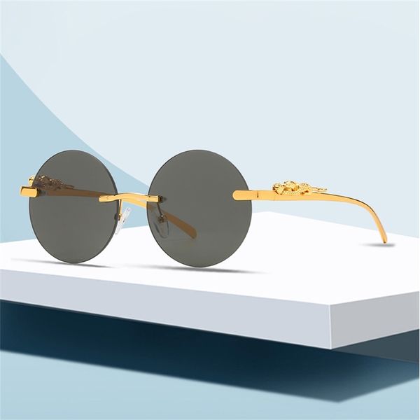 factory sale new stereo leopard head sunglasses men's and women's frameless round sunglasses personality trend street glasses, White;black
factory sale new stereo leopard head sunglasses men's and women's frameless round sunglasses personality trend street glasses, White;black