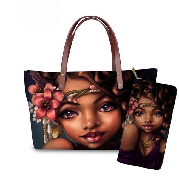 noisydesigns handle bags women black art african girls printing 2pcs/set shoulder tote bag ladies large capacity handbags
noisydesigns handle bags women black art african girls printing 2pcs/set shoulder tote bag ladies large capacity handbags