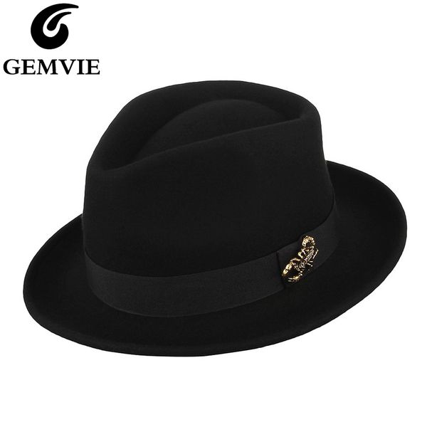 gemvie short brim 100% wool trilby hat with alloy scorpion fedora for men felt hat for women autumn winter hat gangster c0123, Blue;gray
gemvie short brim 100% wool trilby hat with alloy scorpion fedora for men felt hat for women autumn winter hat gangster c0123, Blue;gray